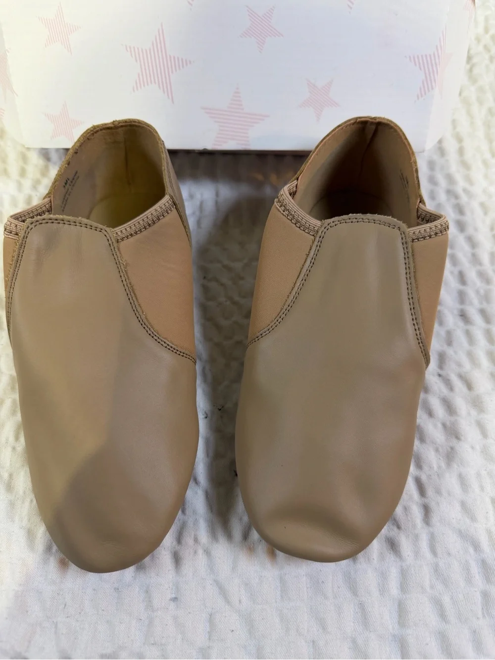 Kids Slip-On Dance Shoes in Taupe